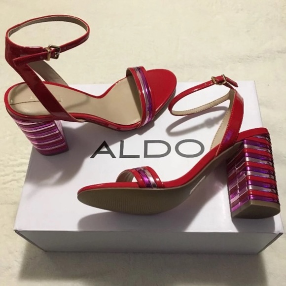 NEW Aldo Ankle Strap Open Toe Heels - Picture 3 of 5